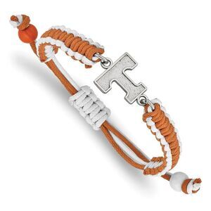 Stainless Steel Univ. of Tennessee Adj. Nylon Cord Bracelet, 9 Inch